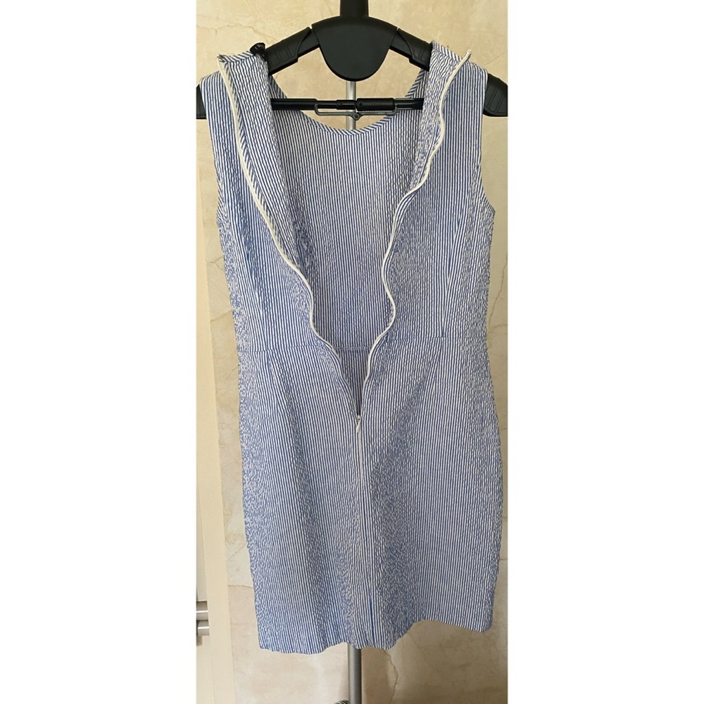 Theory BLUE ‘Dimesia Chipper’ Seersucker Dress - size 4 - Picture 7 of 11